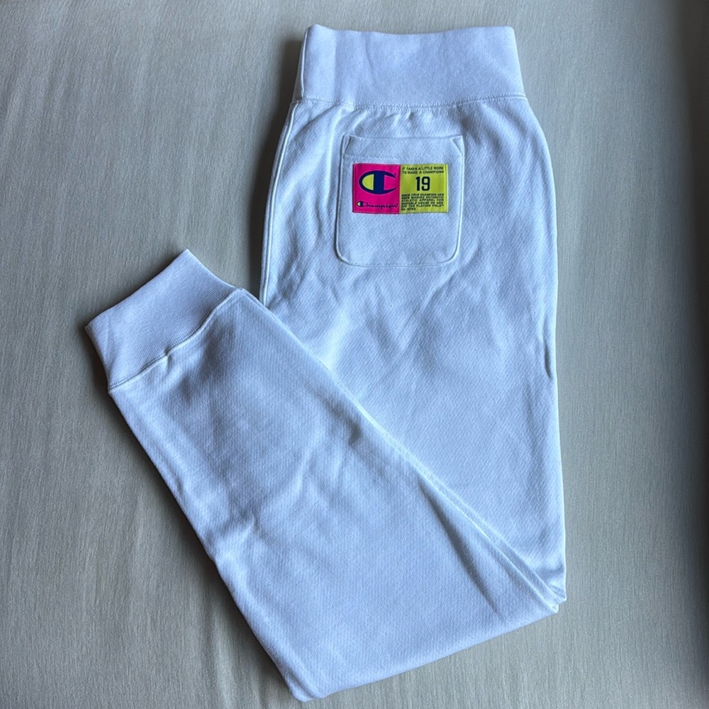 White Champion Reverse Weave sweatpants